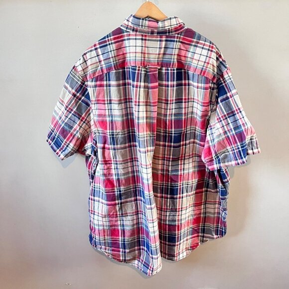 Men's Lands' End Plaid Short Sleeve Button Down Shirt-‎ Size 3XLT - Picture 4 of 4